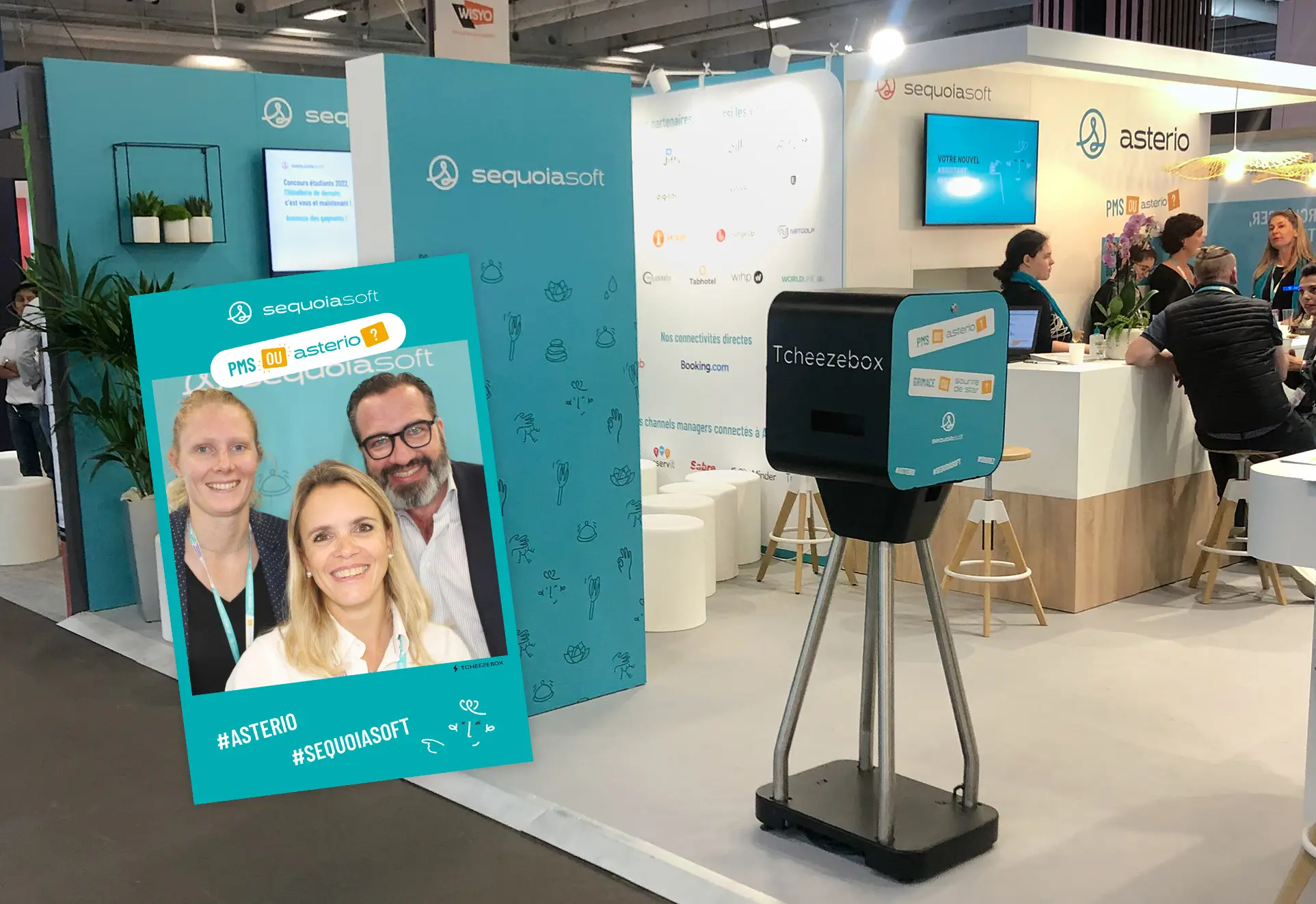 Activation de marque sur salon avec photobooth entièrement personnalisé selon l’identité visuelle.