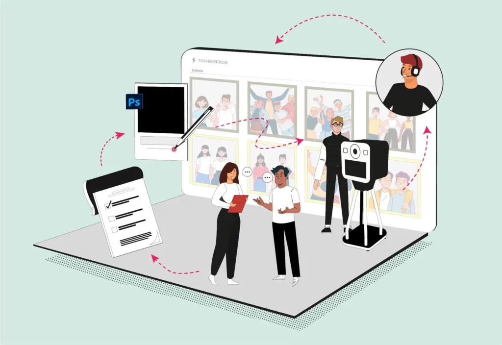 animation photobooth pour une prestation evenementielle organisee avec une agence